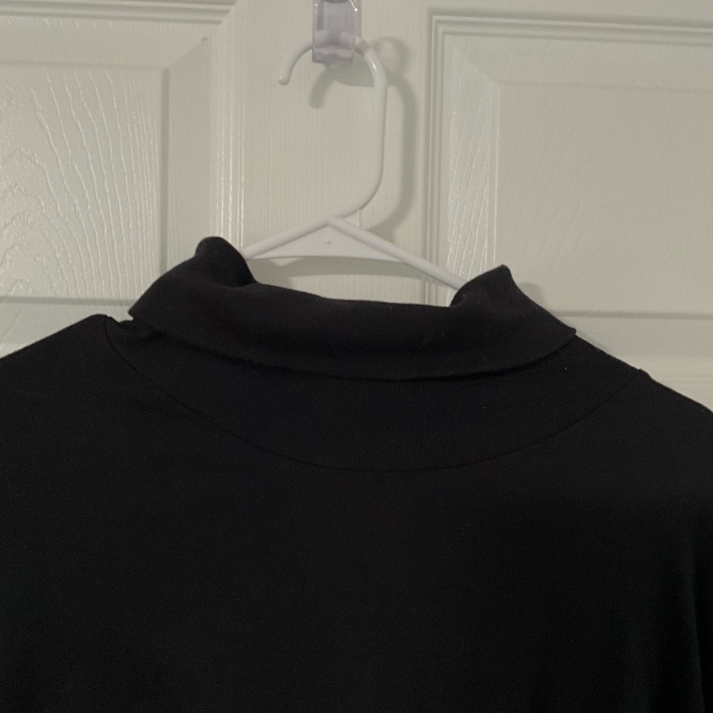 Black Long Sleeve Mandarin Collar Tee
